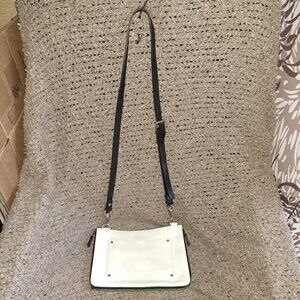 RUDSAK Reversible Black Nylon/Leather-White Leather Shoulder  Crossbody Bag-EX